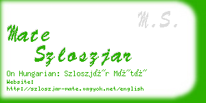 mate szloszjar business card